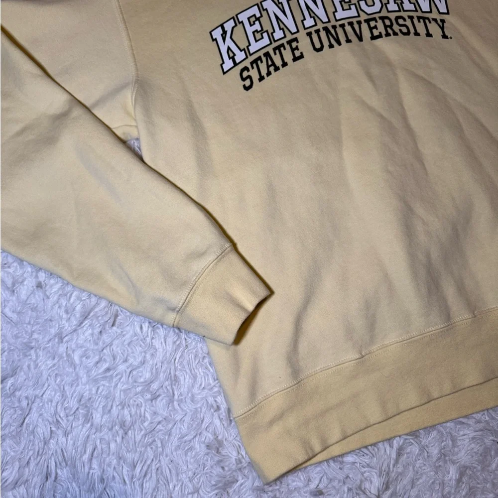 Gear For Sports Kennesaw State University KSU Crew Neck Sweatshirt Pale Yellow - Picture 3 of 10